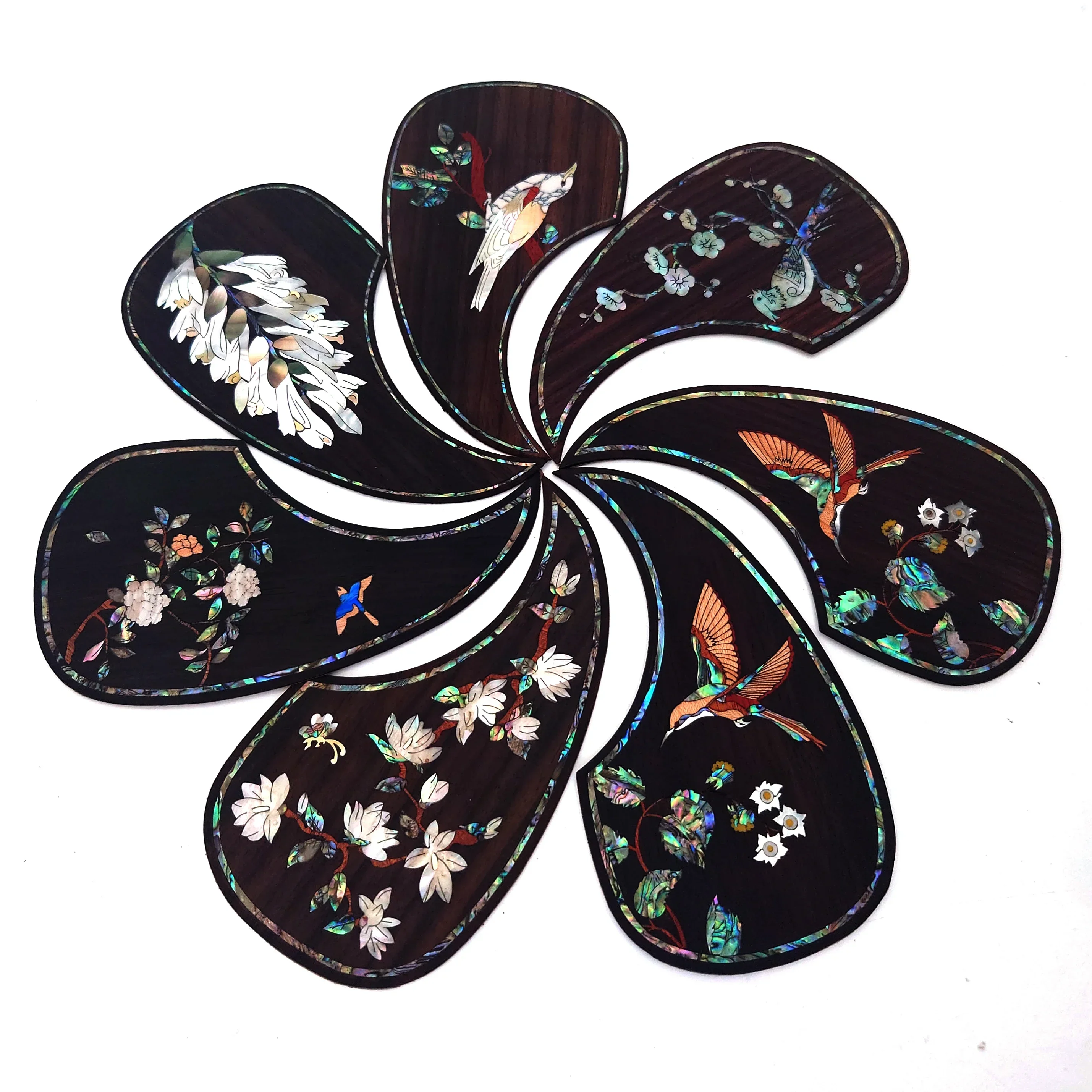 Soild Rosewood Acoustic Guitar Pickguard Solid Wood Inlaid Inlaid Abalone Flower for D-45 or 40-43 Inches Guitar Scratch Plate