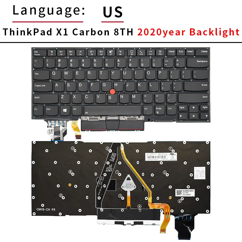 US/RU キーボード Lenovo ThinkPad X1 Carbon Gen2/3/4/5/6/7/8/9/10