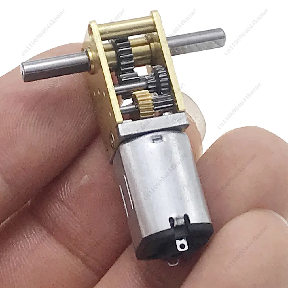 DC 3V/6V/12V Dual-axis N20 All-metal Geared Motor - Vertical 90° N20 Worm Geared Motor