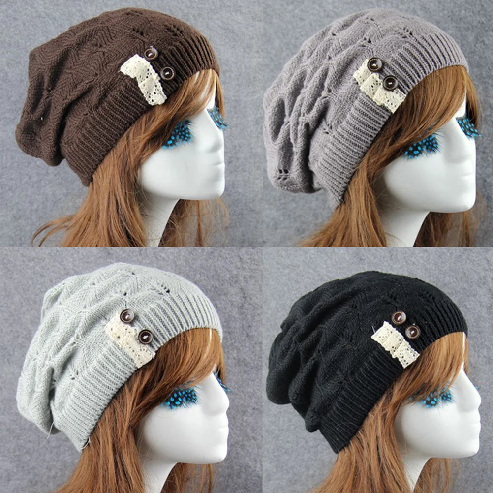 

Ladies Beret Hat Warm Stylish Warmer Cap Knitted Cap Cold Protection Outdoor Stylish Women Fashion Holiday Gift