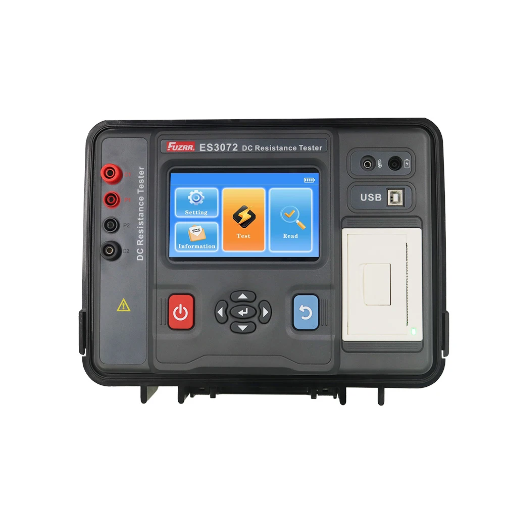 ES3072 Four-Wire Method 20A 1000.0K OHM DC Resistance Tester with Printer Bluetooth PhoneApp and touch color screen