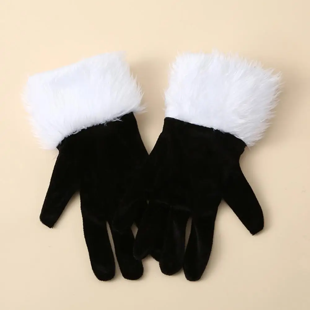 

Перчатки в винтажном стиле. Теплые зимние перчатки. Короткие бархатные оперные перчатки в стиле ретро с нечеткими белыми манжетами. Палец длиной до запястья на Рождество.