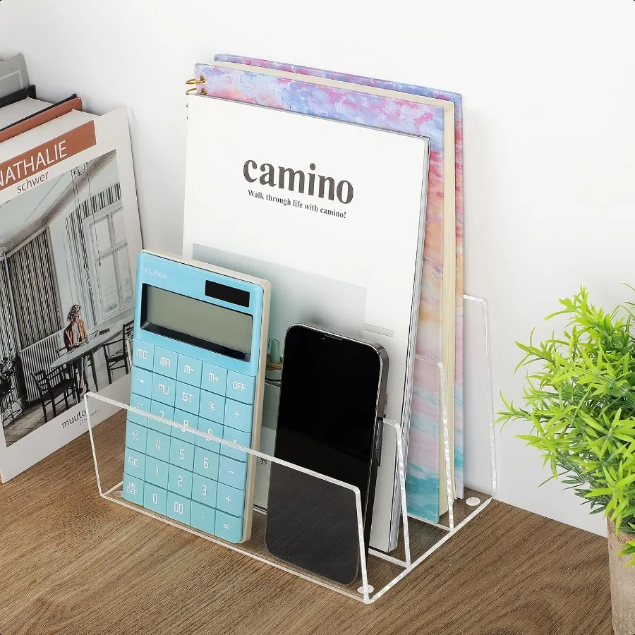 حامل ملفات أكريليك 3 أقسام منظم الملفات منظم مكتب شفاف حامل الملفات فارز منظم البريد حامل الرسائل للمغلف