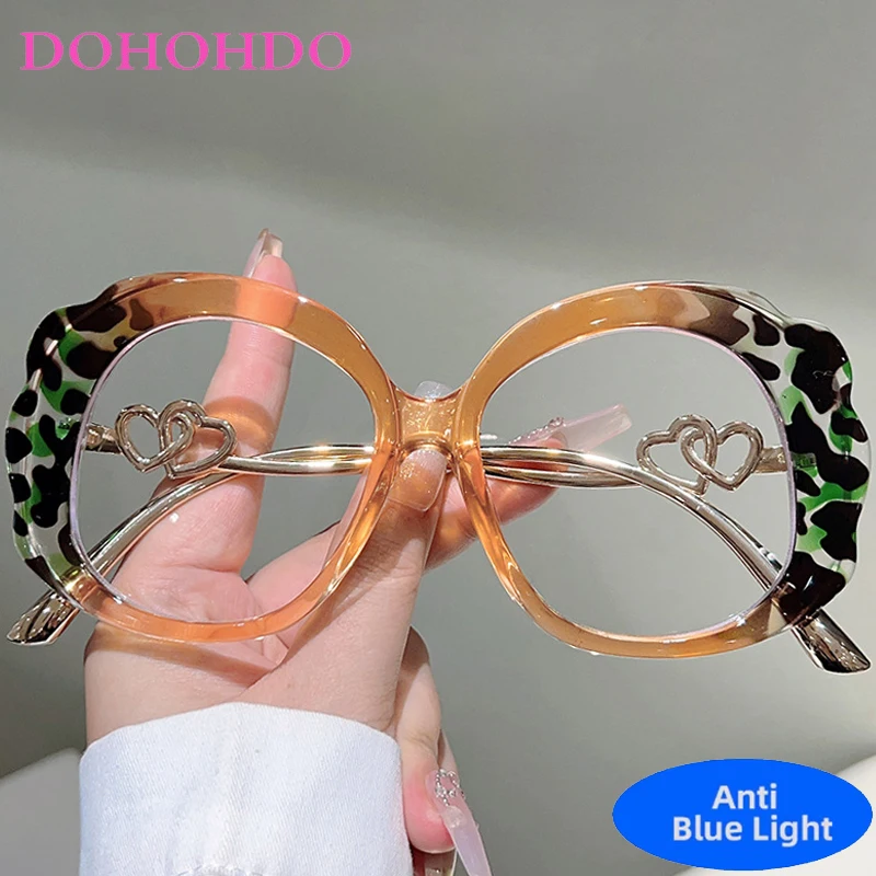 إطار فراشة مضاد للضوء الأزرق للنساء والرجال، نظارات بصرية فاخرة بتصميم علامة تجارية فاخرة لحماية الكمبيوتر للألعاب