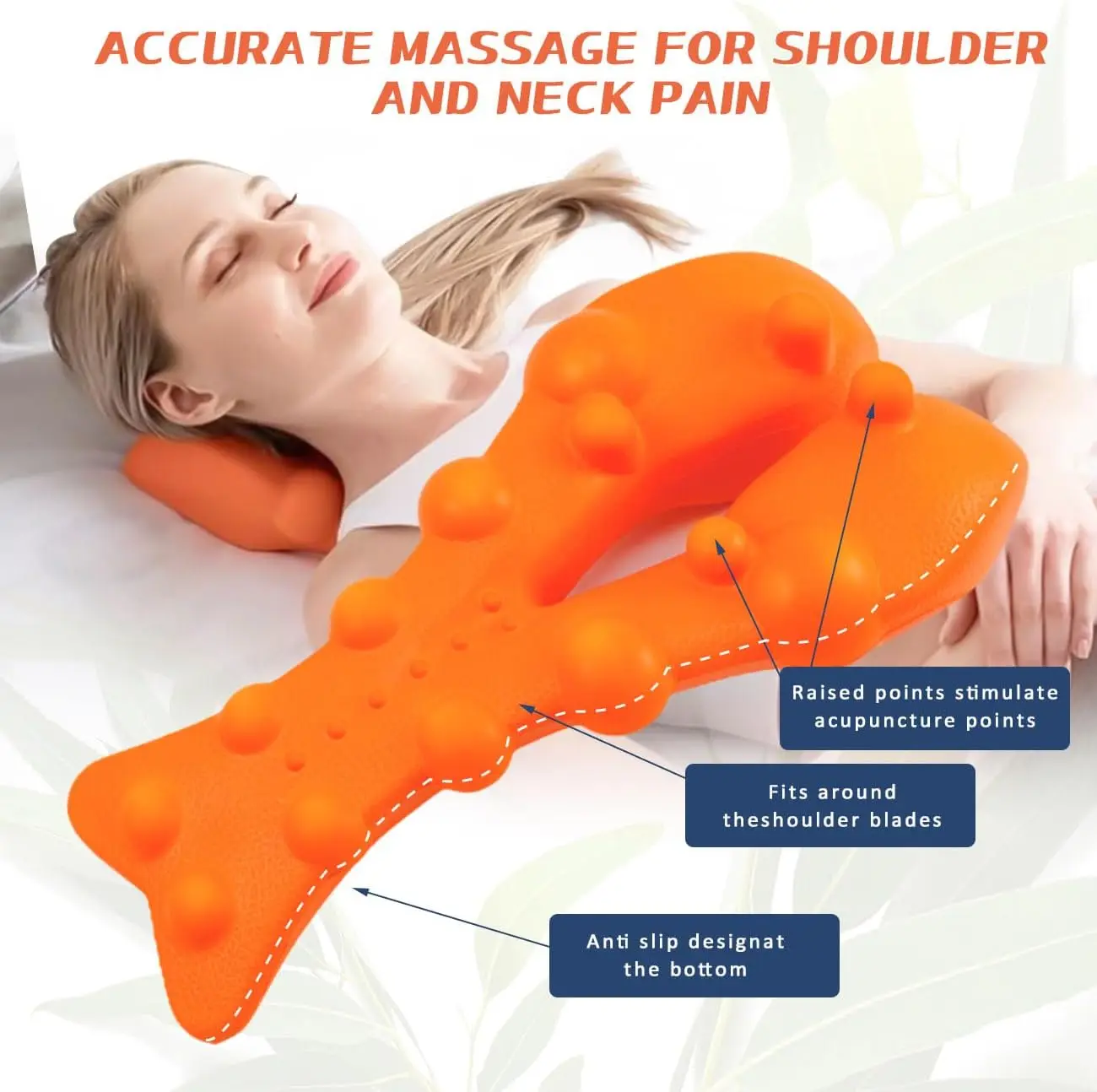 Trapezius Trigger Point Massager for Neck and Shoulder Pain Relief, Posture Corrector (Orange) view 3