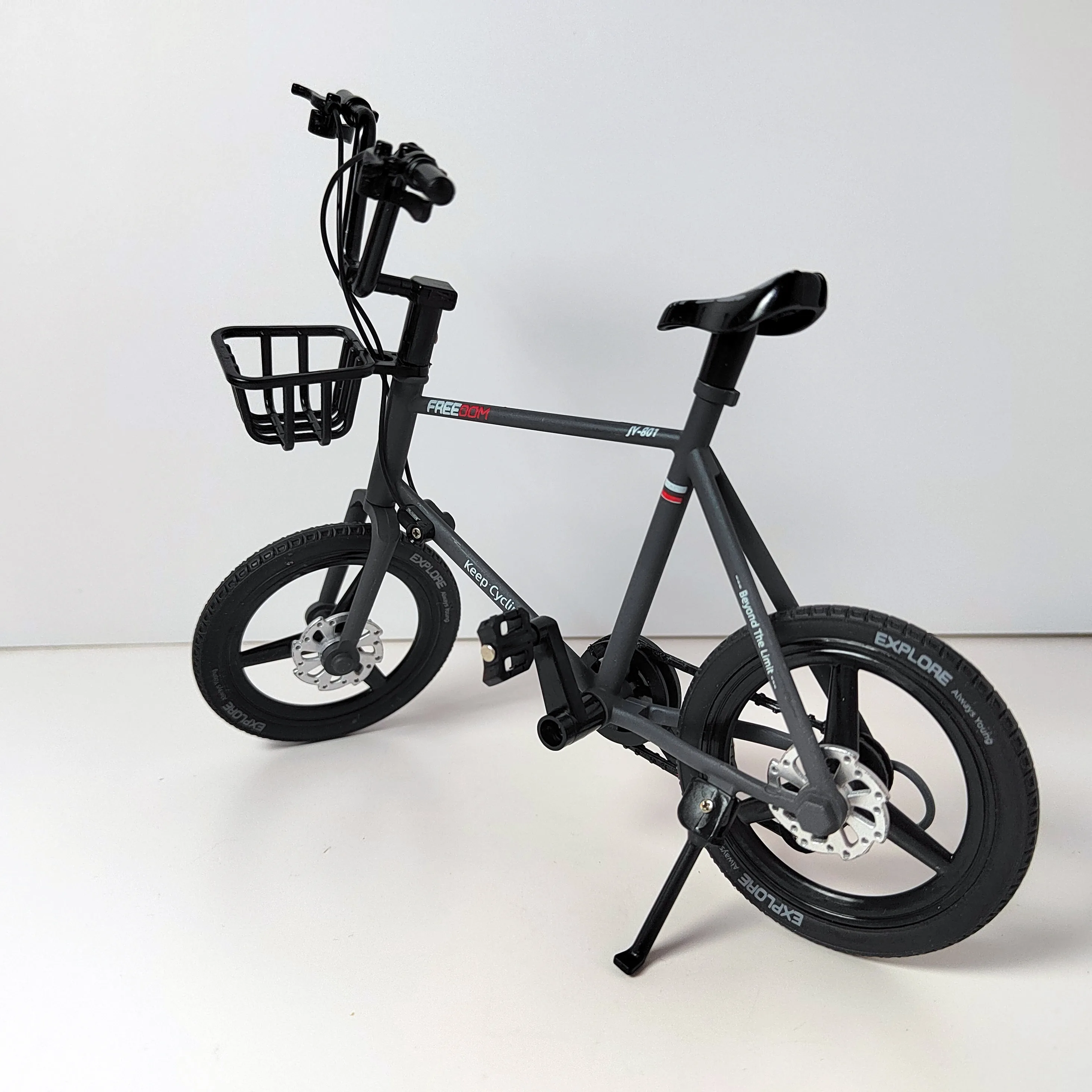 1:8 Mini modello di bicicletta in lega pressofuso dito Mountain Metal Bike pressofusione simulazione collezione regali giocattoli per ragazzi