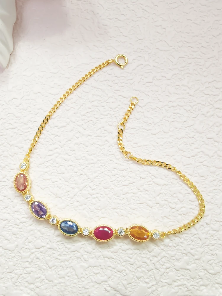 

Женский браслет из серебра 925 пробы, с разноцветным цирконием