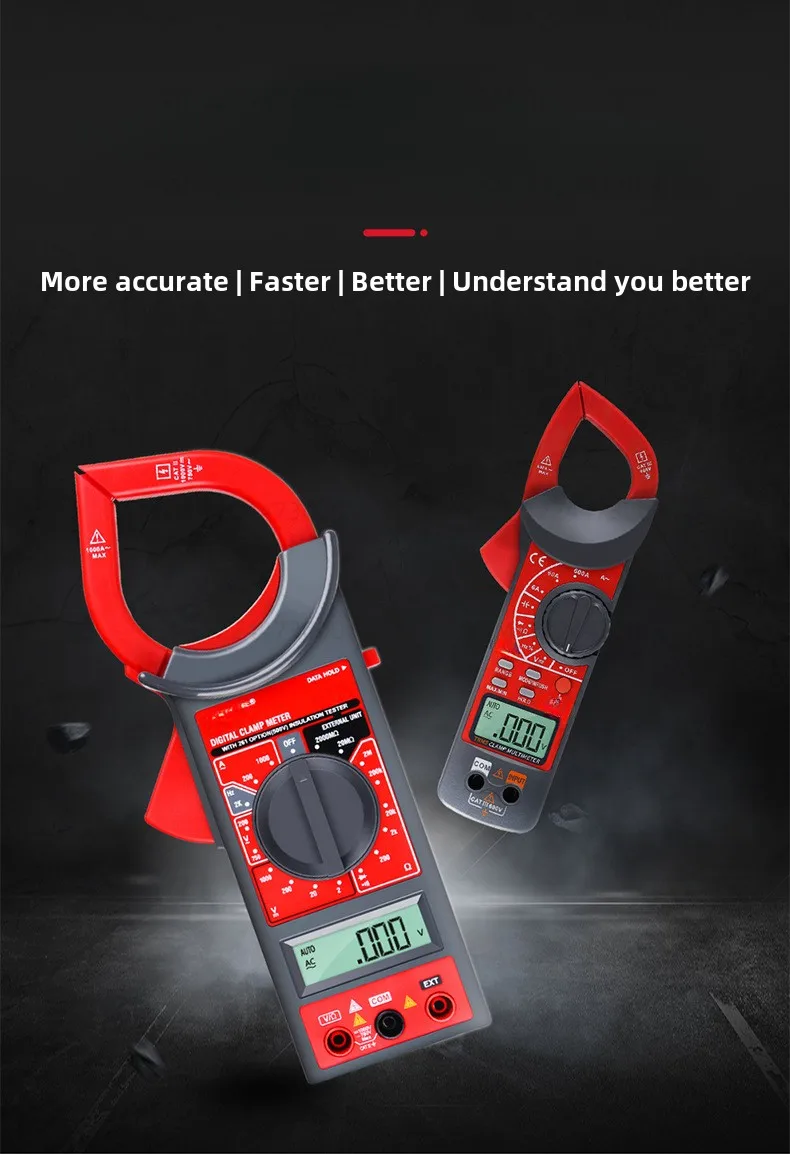 Electrical Digital Clamp Multimeter High Precision Fully Automatic Digital Display Current AC/DC Clamp Capacitor