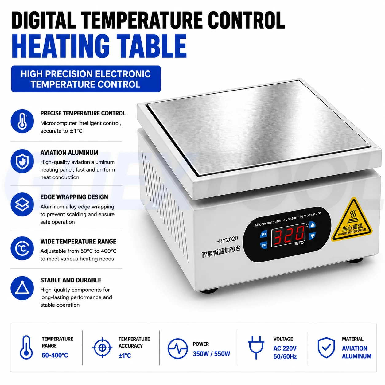 Preheating Platform Film Pressing Machine Digital Display Heating Platform Electronic Hot Plate Maintenance Heating Station