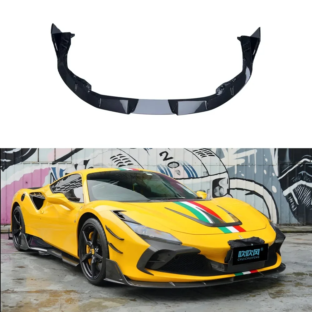 For Ferrari F8 High-quality Dry Carbon Fiber Front Lip Spoiler Rear Lip Diffuser Corner Body Kits Trim Car Accessories SD 2