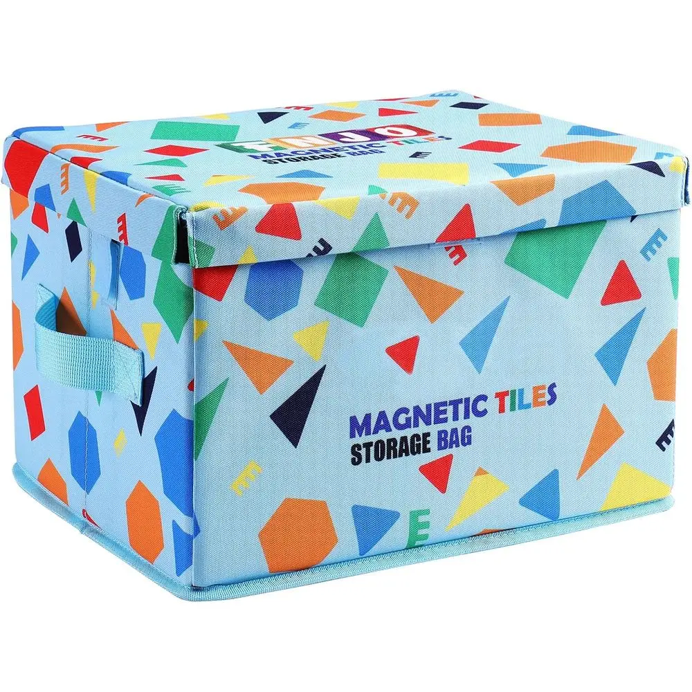 

Collapsible Toy Storage Box with Lid, Playroom Organizer for Magnetic Tiles and More