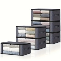 4pcs/set Foldable Multifunctional Home Storage Bag Large Capacity for Clothes Quilt Space Saving Durable Organizer