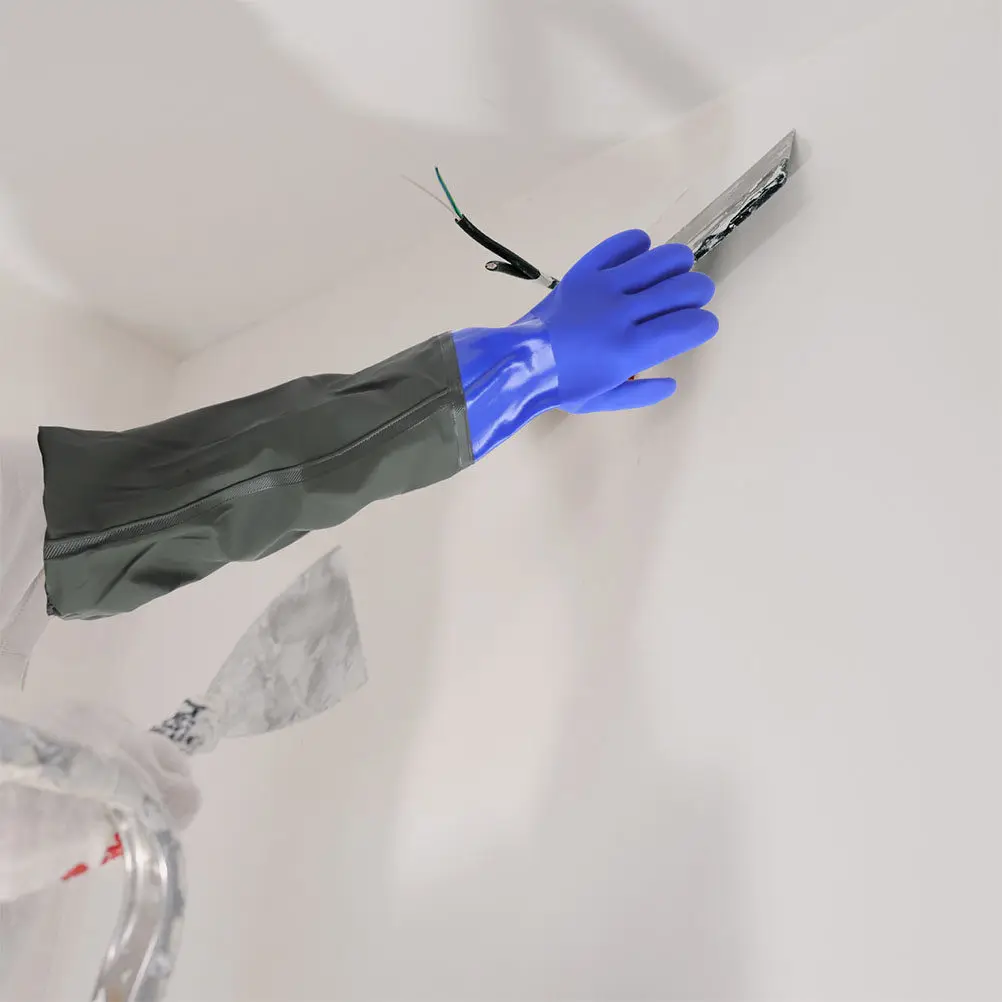 2Pairs Waterproof Long Cuff Rubber Gloves Elbow Length for Dishwashing Kitchen Cleaning Heavy Duty Chemical Resistant Cleaning