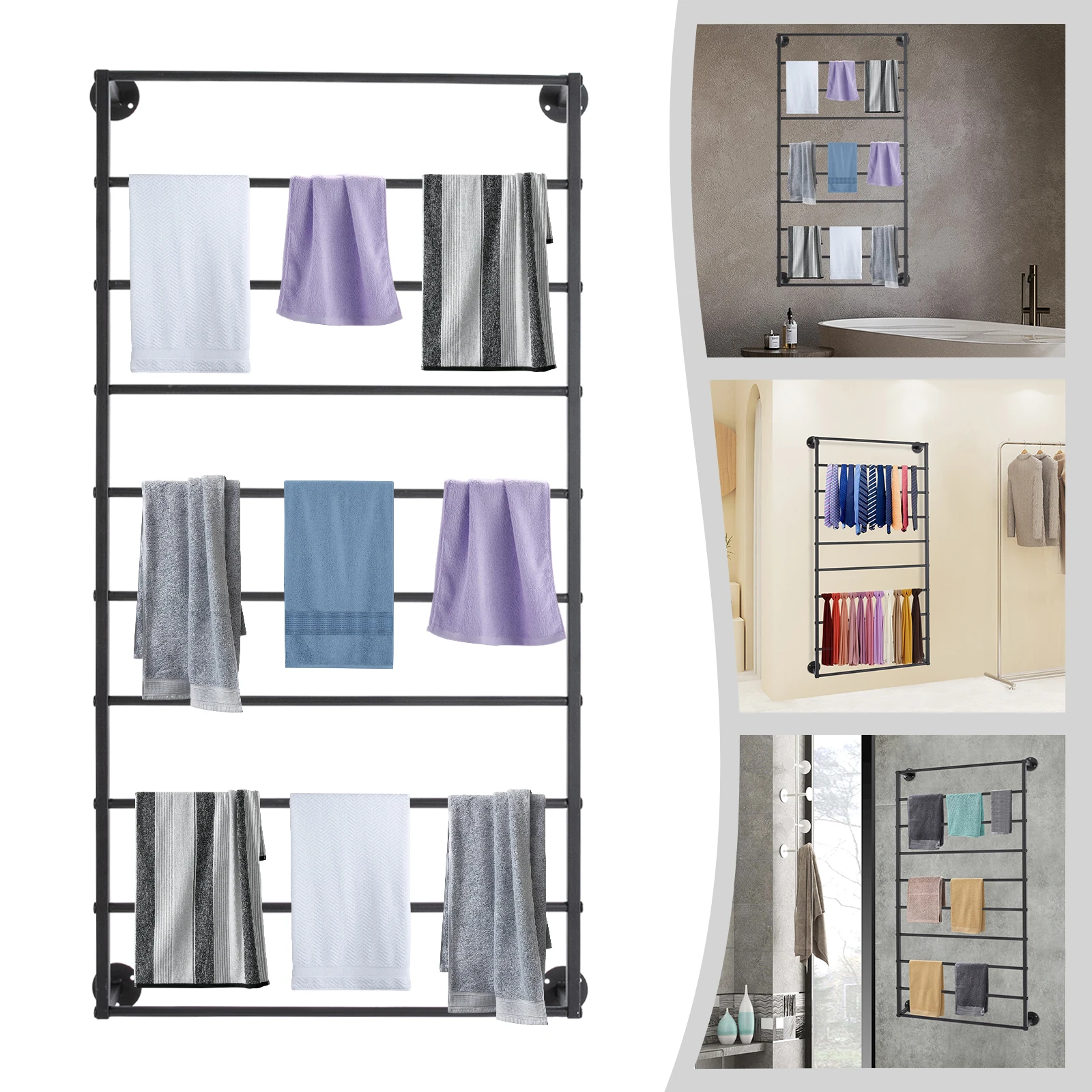 

Wall Mounted Scarf Rack, Wall Display Rack, Towels Storage Rack