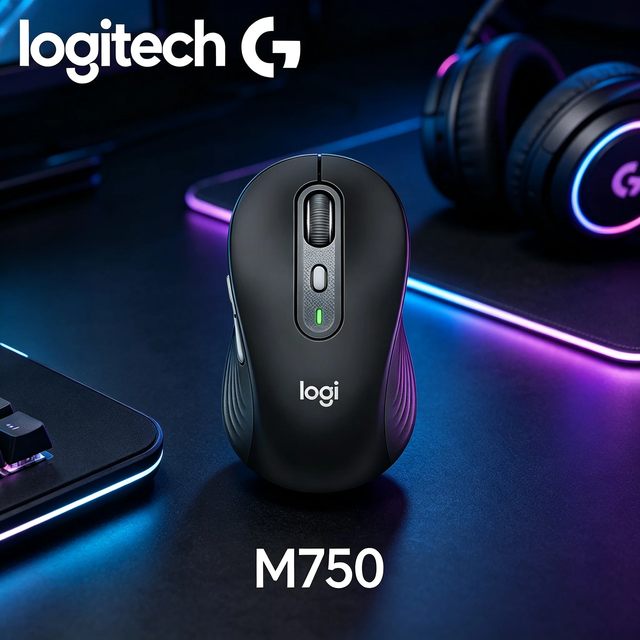 Logitech M750 Portable Dual Mode Wireless Mouse Travel‑Friendly Compact Body For Business Trip Outdoor Mobile Office