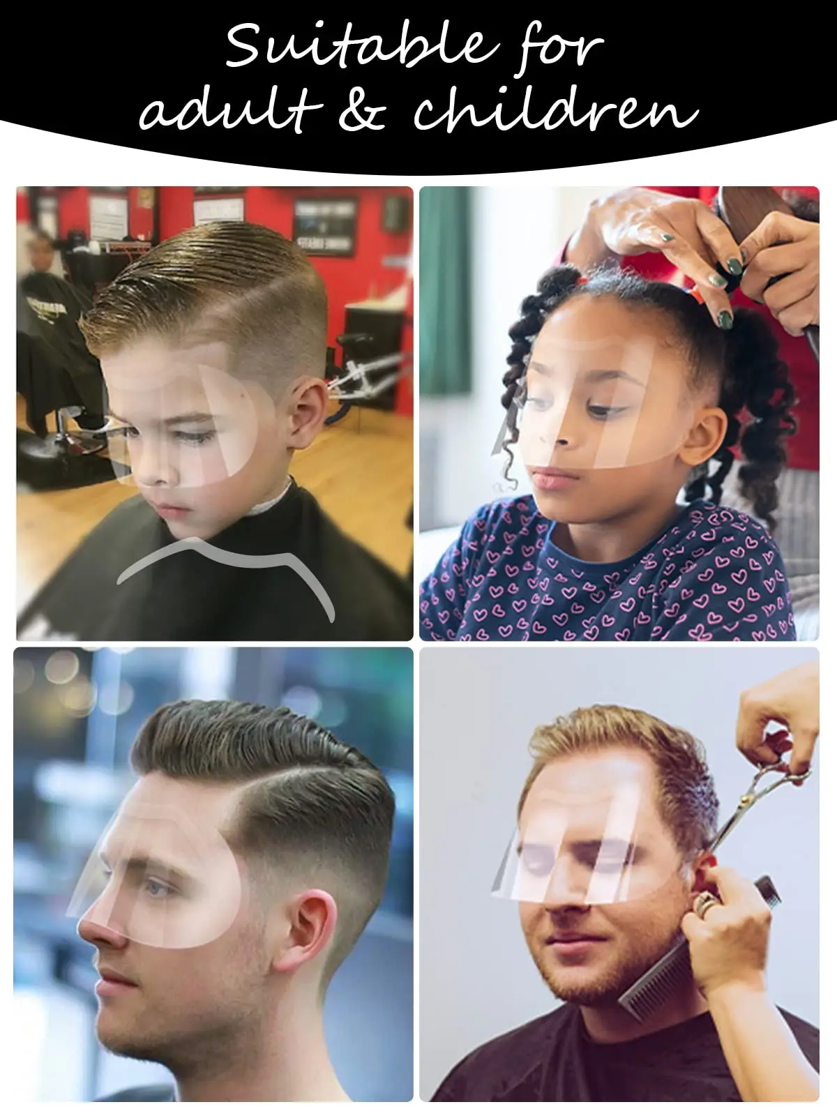 Barbershop 100 Stück Make-up-Dusche-Gesichtsschutz, Visiere, Einwegmasken für Haarspray, Salonbedarf, Friseurwerkzeuge – Detail 2