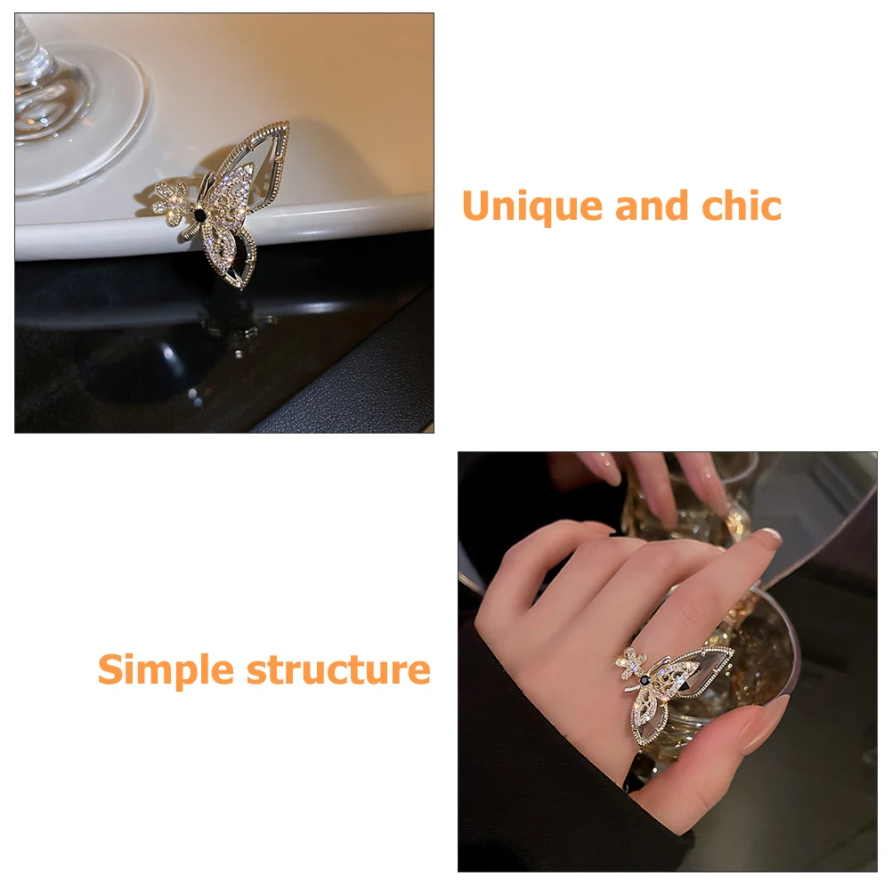 ダイヤモンドクリスタルリングリングナックルパーティーアクセサリーカフ亜鉛合金モデリング愛好家フィンガーバンド