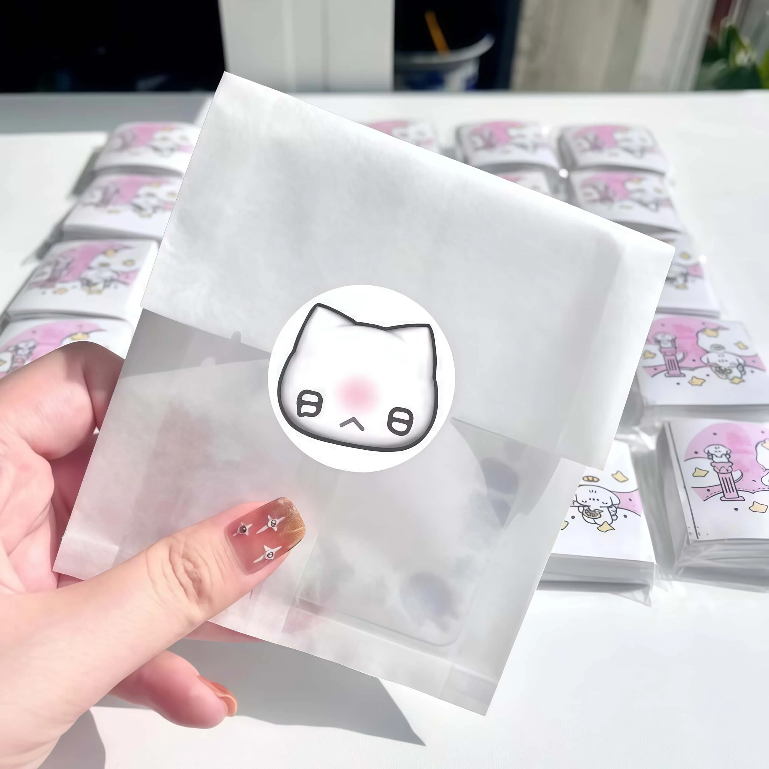 500 قطعة من ملصقات القطط اللطيفة، ملصقات ختم مختلفة مزاجية رائعة ووجه للديكور والهدايا والهدايا