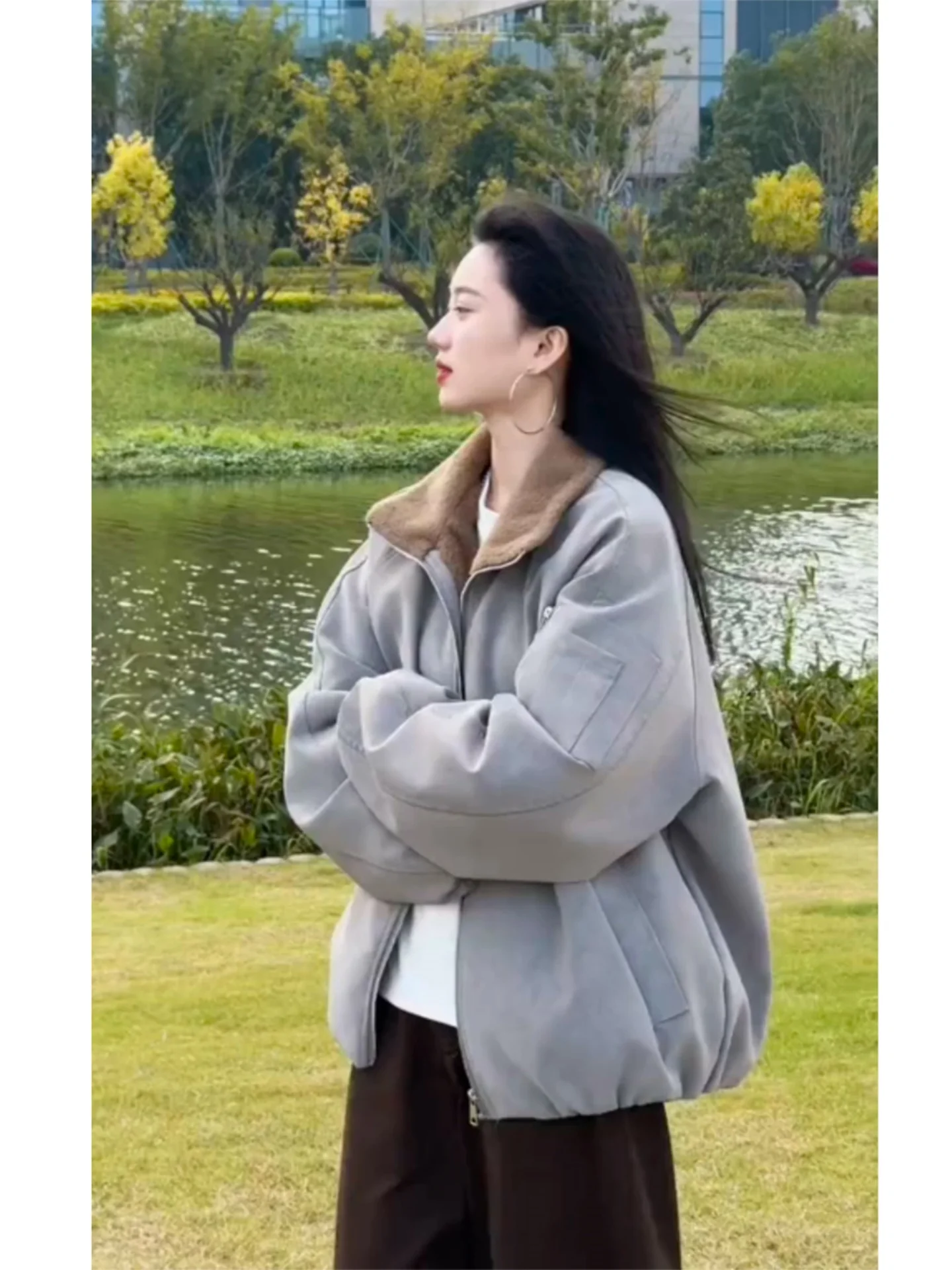 

Теплая хлопковая куртка мужская зимняя модная брендовая с воротником из искусственной кожи, в стиле High Street, американский рабочий стиль, хлопковая.