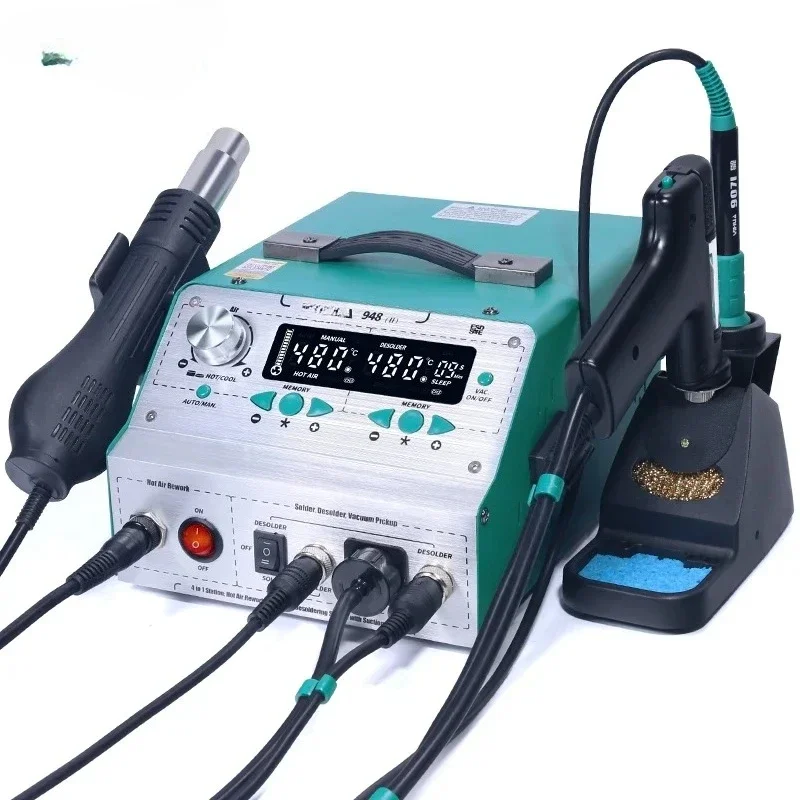 948-II Desoldering Hot Air Gun Rework Soldering Iron Suction Tin Gun Pick up Pen Desoldering Soldering Station 4 in 1