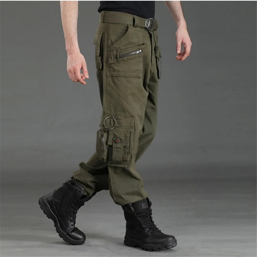 Cargo Pants Tactical Pants Thin Loose Straight leg American Multi pocket Outdoor Hiking Camping Pants