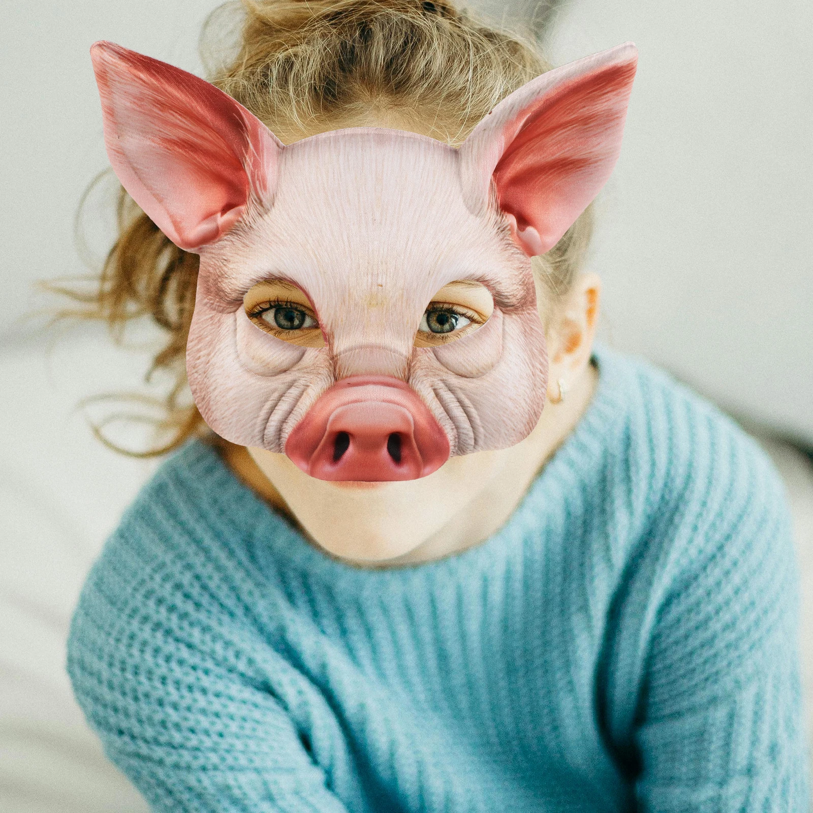 

2 pcs Pink Pig Felt Masks Lightweight Comfortable Animal Masquerade Party Mask for Women Men Halloween Carnival Costumes