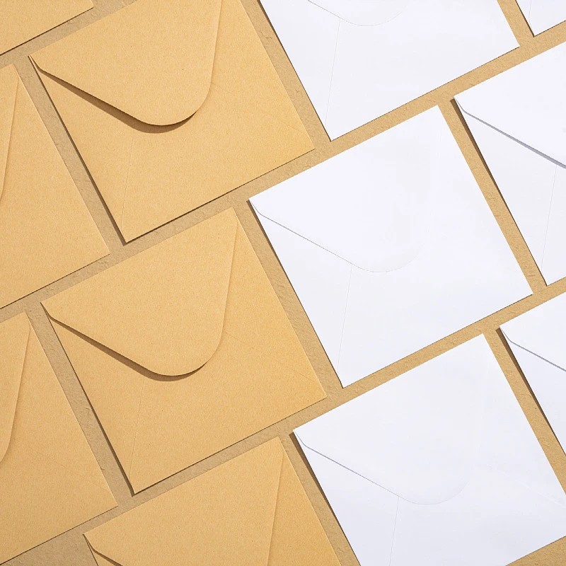 

50pcs/lots 15x15cm White Envelopes for Wedding Invitation Small Business 120g Kraft Paper Stationery Supplies Storage Bag