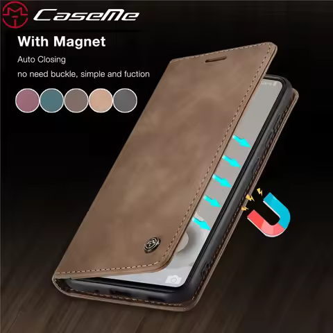Flip Leather Phone Case for Samsung S25 FE S24 Plus S23 S22 S21 Ultra S20 Magnetic Wallet Cards Cover for Galaxy A17 A16 A36 A56