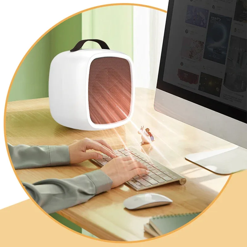 

Portable Mini Heaters Household Desktop Mutes Fast Heating Warmer Fan 500W PTC-Ceramic Warm Air Heaters for Indoor Office Winter