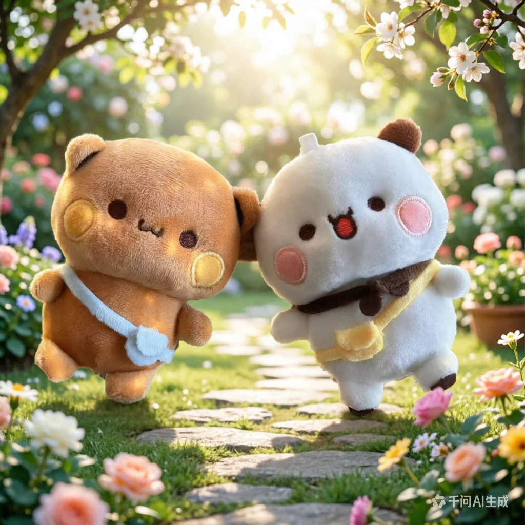 Boneco de Pelúcia Fofo Bubu e Dudu Panda, Companheiro Macio para Dormir, Brinquedo de Urso Fluffy Kawaii para Decoração de Carro/Sofá, Presente de Natal/Aniversário
