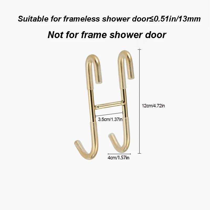 304 Stainless Steel Hook Free Punching Bathroom Shower Door Hook Over Glass Door Kitchen Cabinet Door Back Type Storage Hanger view 6