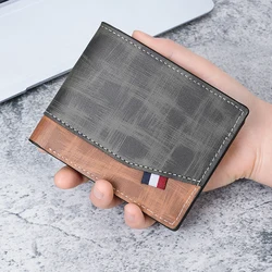 2024 Fashion Men's Wallet Short Fashion Frosted Color Wallet Multi-card Slot Large-Capacity Hinge Wallet Card Bag