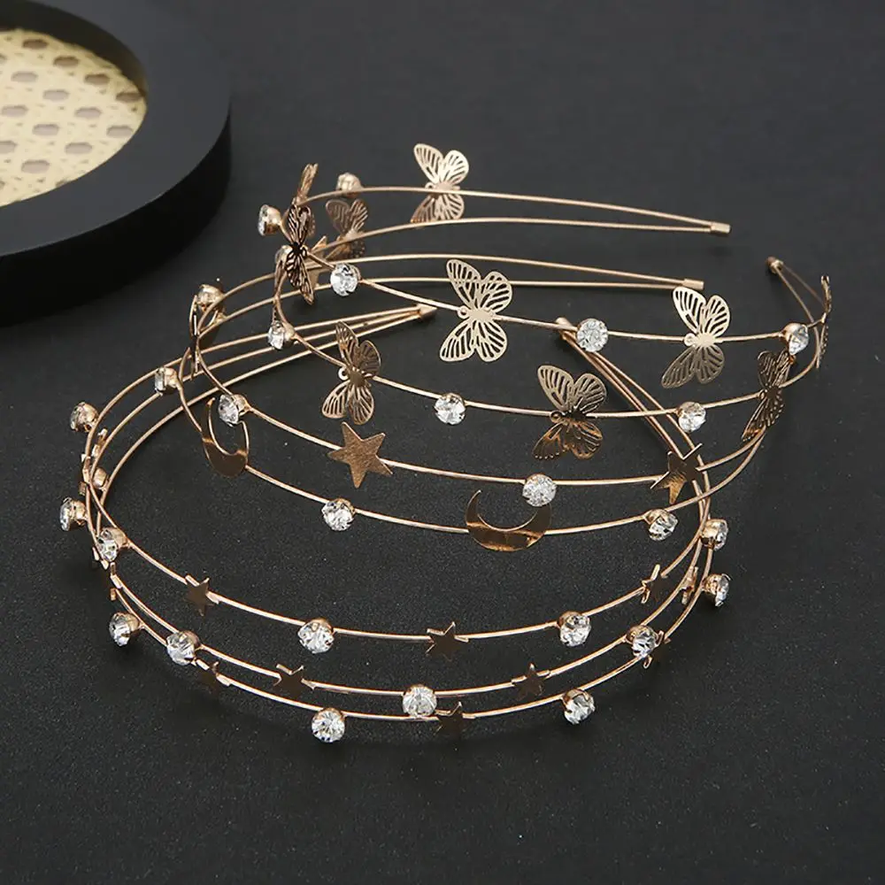 Elegant Simple Girls Makeup Star Headwear Headdress Korean Style Headband Butterfly Hair Hoop Women Headband Hair Accessories