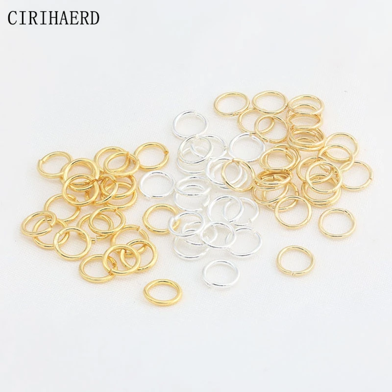 

Open Jump Rings 14K/18K Gold Plated Brass Split Rings For Necklace Bracelet Pendant Clasps Jewelry Making Connectors Rings