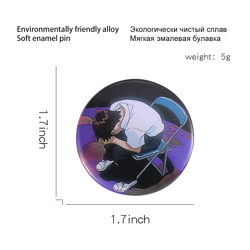 Broche en fer-blanc de 44mm, broche personnalisée, Anime, chat drôle, Badge de collier, bijoux cadeau pour amis