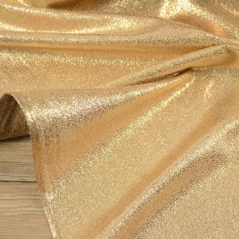 Gold Bronzing Suede Fabric Soft Tassel Designer Wholesale Cloth for Apparel Sewing By The Meter Diy Material