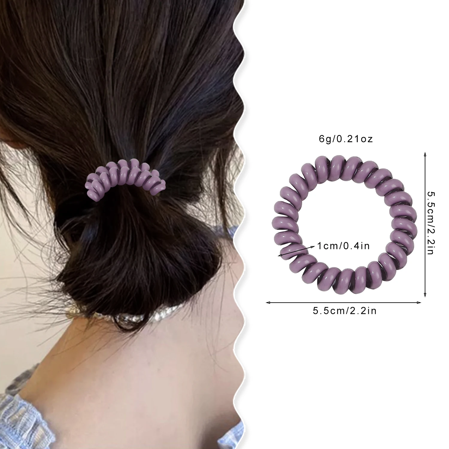 3/4/5 pezzi Set cavo telefonico corda elastica per capelli elastico trasparente spirale cravatta per capelli ragazze moda coda di cavallo accessori