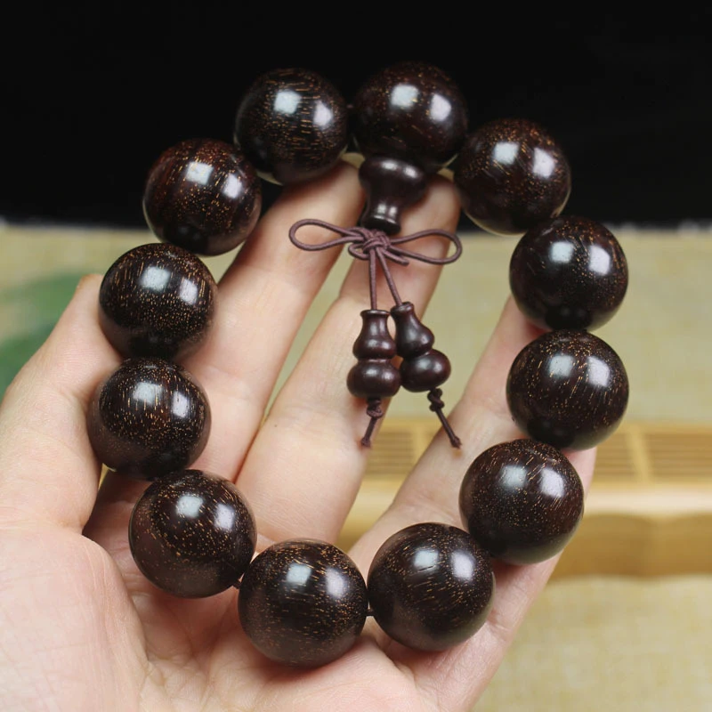 

Zambian small-leaf rosewood bracelet, 20mm blood rosewood, smooth grain, golden star wood, wooden craft, couple's jewelry, Buddh