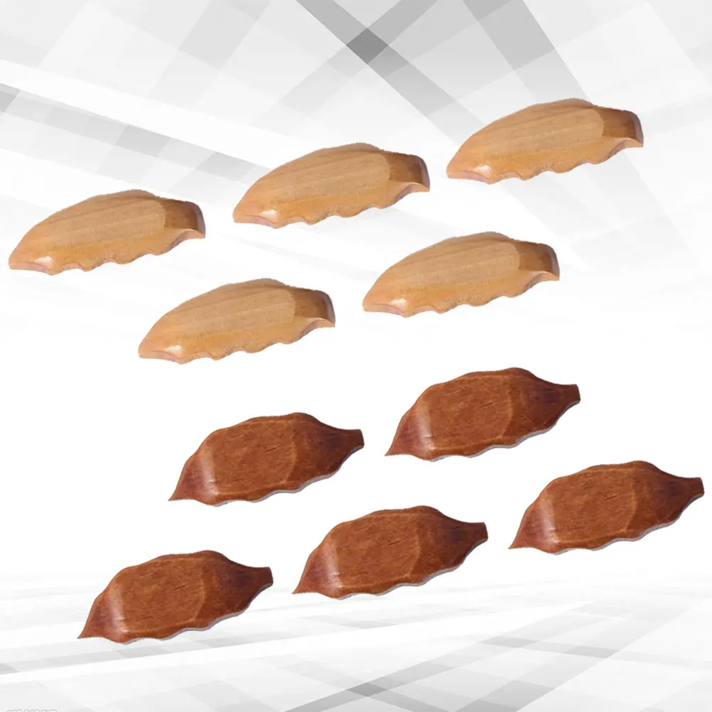 

10Pcs Wooden Chopstick Rests Leaf Design Spoon and Fork Holder Tableware Rack for Dining Table Decor Cutlery Stand Natural Wood