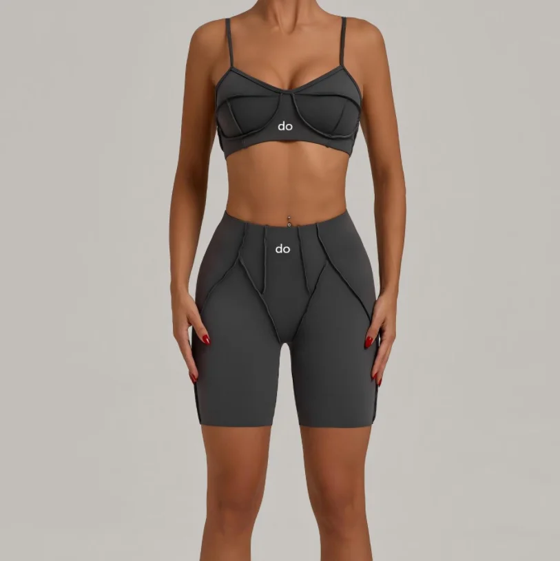 The latest tight fitting sandblasting yoga set for 2026 includes quick drying fitness yoga clothes and running exercise sets