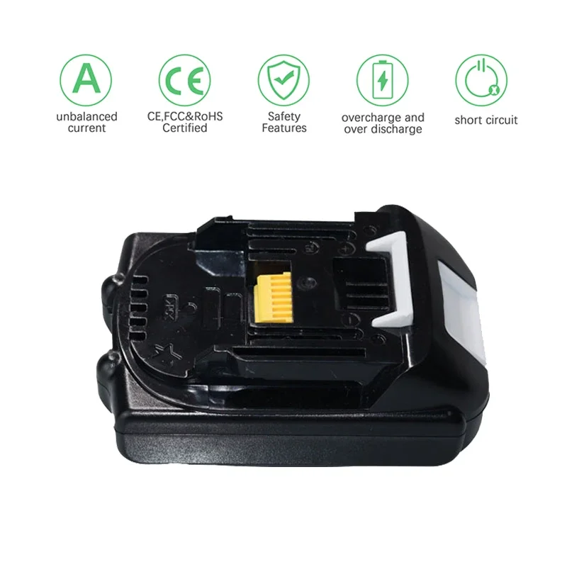 For 3.0Ah/4.0Ah/5.0Ah 18V Li-Ion Battery Replacement with Makita BL1820B BL1815 BL1850 BL1840 BL1860B LXT400 Compatible Batterie