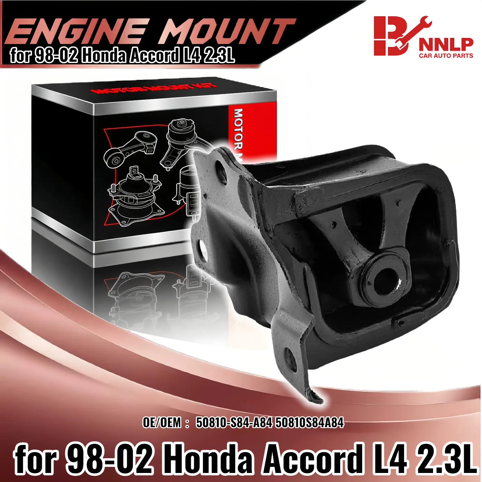 

A6572 Front Engine Motor Mount for Honda Accord 02-98 (L4-2.3L) | OE Part 50840-S84-A00 / 50840S84A00 Compatible