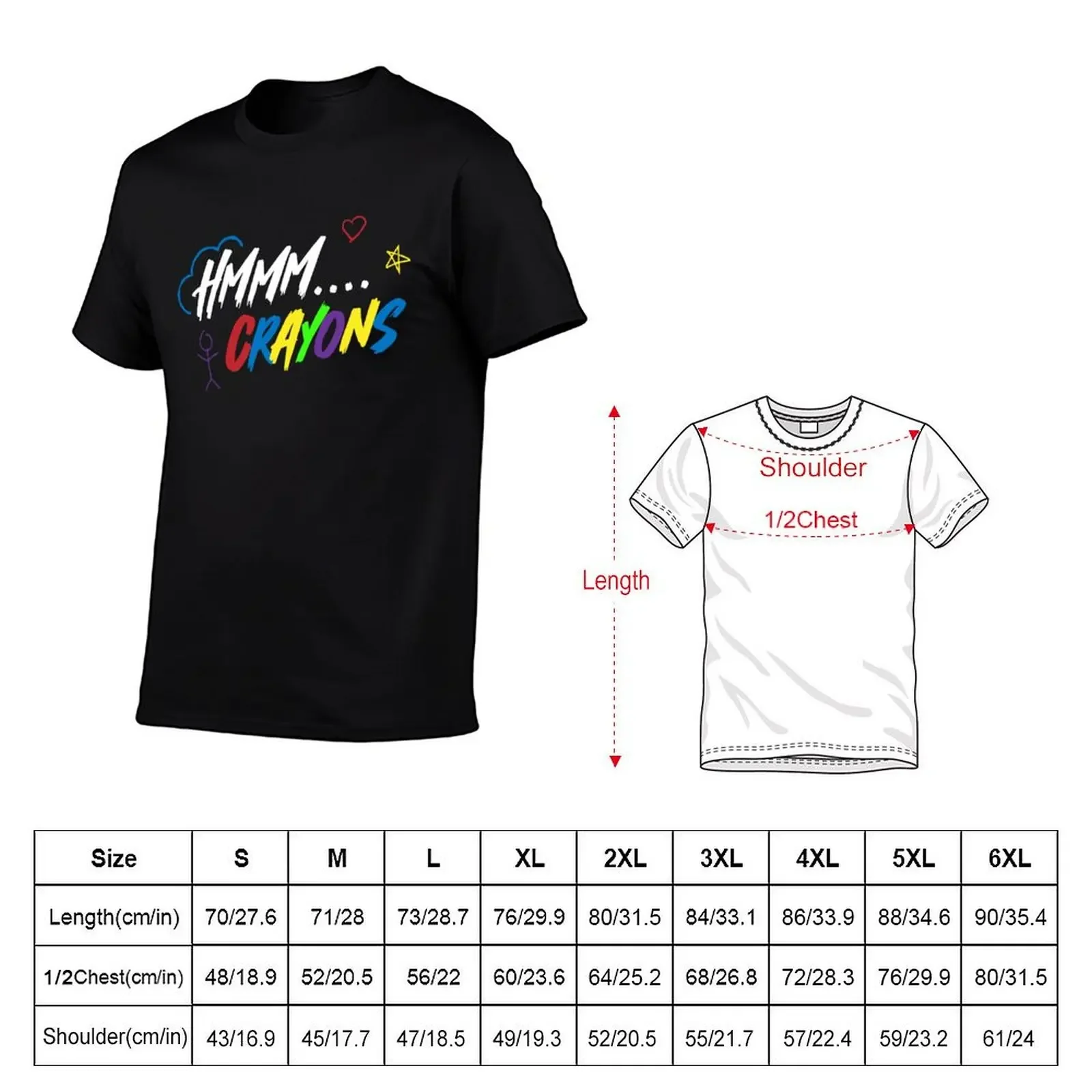 Hmmmm crayons black T-Shirt blanks quick drying mens cotton t shirts