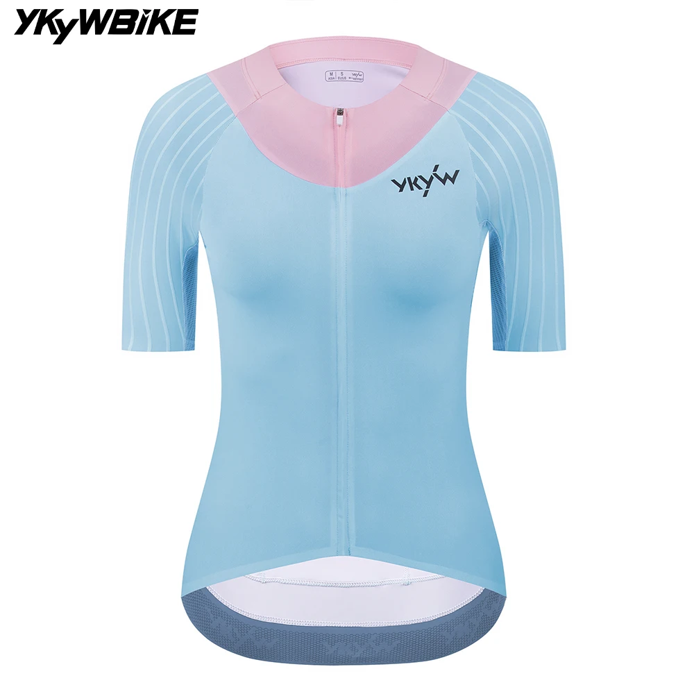 

YKYWBIKE 2025 Women Cycling Jersey Summer Bicycle Short Sleeve Jersey Road Bike Shirt