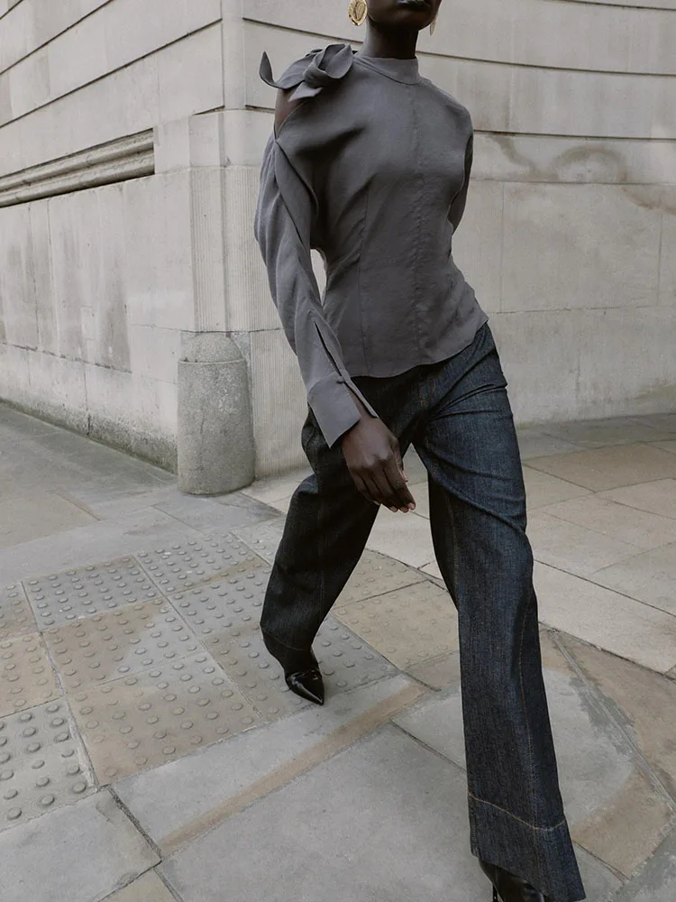 

Sweet Faionable Knot irt New Arrival 2025 Winter Women's Faion oulder Split Ele Chic Traditional Costume