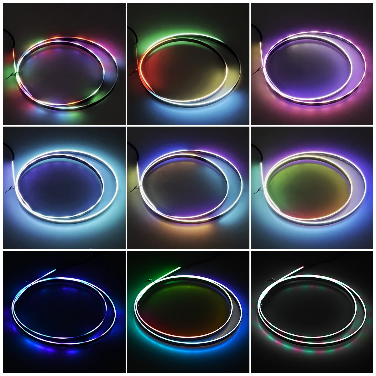 RGB USB Car Interior Ambient Light Rainbow Acrylic Strip LED Symphony APP Music Control Decorative Dashboard Atmosphere Lamp