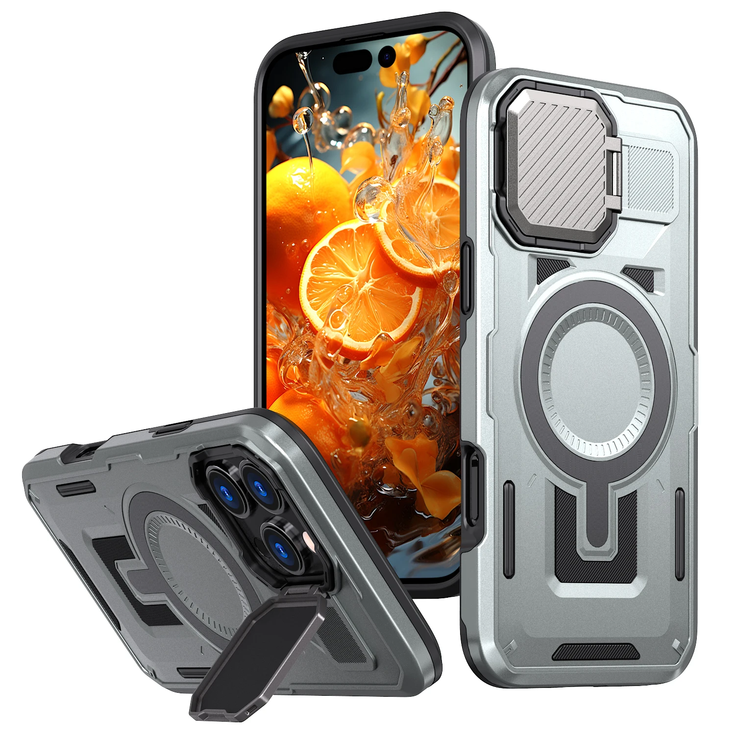 Hülle für iPhone 18 Pro Max, 18 Pro, 17e, 16e, 16 Pro, 15, 14 mit Kamera-Ständer, magnetischer Funktion, stoß- und kratzfest, schützende Hartschale – Detail 14