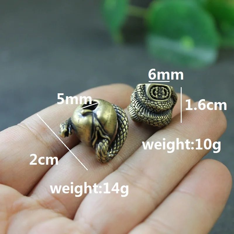 Desire Snake Female Genitalia Apple Figure EDC Outdoor Paracord Beads Retro Brass Umbrella Rope Woven Lanyard Pendants For Knife