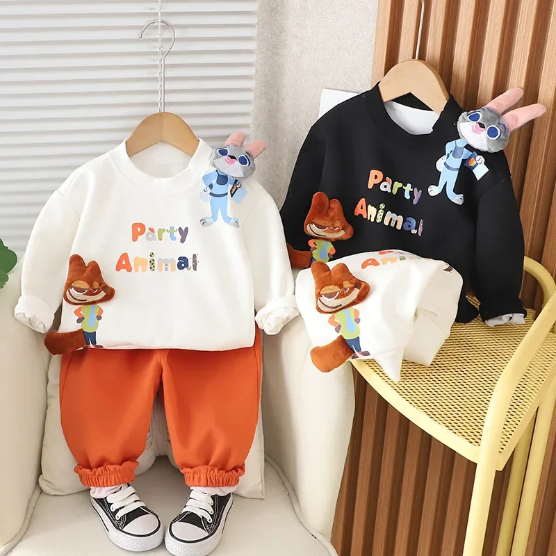 Children\'s Set Spring Autumn Boys Sweatshirt Cartoon Three-dimensional Kids  Children\'s Two-piece Suit Loungewear Outfit 1-6Y