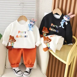 Children's Set Spring Autumn Boys Sweatshirt Cartoon Three-dimensional Kids  Children's Two-piece Suit Loungewear Outfit 1-6Y